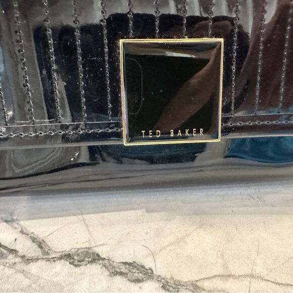 Ted Baker |  Black Clutch with Ribbed Texture - Picture 2 of 9